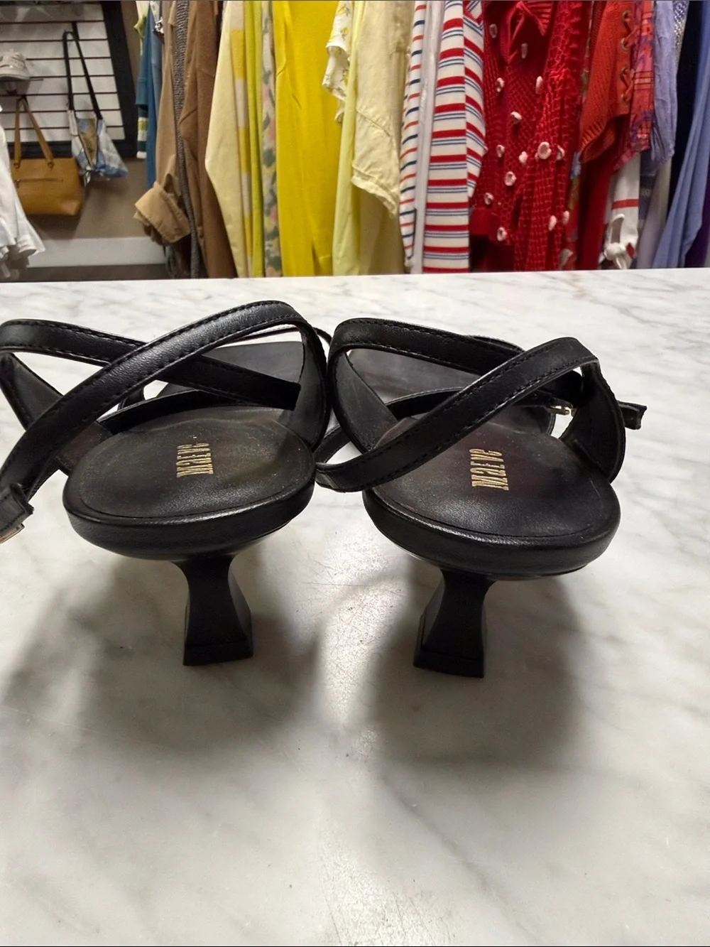 Anthropologie | Maeve Black Square Toe Kitten Heels Size 9 - Picture 4 of 12